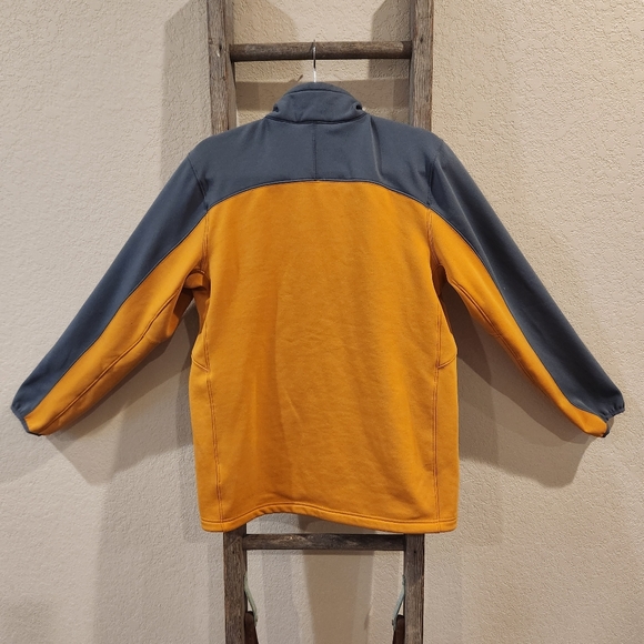 North Face Men's Grey&Yellow Fleece Zip-Up Jacket- Size Medium - Picture 2 of 11